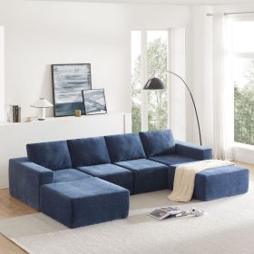 [VIDEO] 110*72" Modular U Shaped Sectional Sofa with Ottomans,Luxury Cloud Chenille Floor Couch with Deep Seat,No Assembly Required