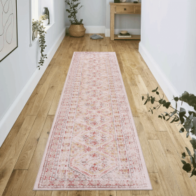 LOOM & LUXE 2'6''x10' Beige Runner, Washable Rug, Low-Pile, Non-Slip, Non-Shedding, Foldable, Kid & Pet Friendly - Area Rugs for living room, bed