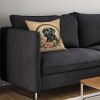 Black Labrador Retriever and Flowers Throw Pillow Machine Washable, Indoor Outdoor Decorative Pillow for Couch, Bed or Patio, 14Hx14W