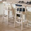 Bar Stools Seat Height 26'' Leather Wooden Bar Stools(WHITE 1pc)