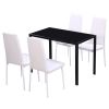 Five Piece Dining Table and Chair Set Black and White