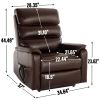Brown Leatheraire Dual Motor Infinite Position Up to 350 LBS Power Lift Recliner Chair with Power-Remote, Heat Massage and Heavy Duty Motion Mechanism