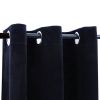 Blackout Curtains with Rings 2 pcs Black 37"x84" Velvet
