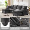 [VIDEO provided] [New] 110*57" Modern U Shape Modular Sofa, 6 Seat Chenille Sectional Couch Set with 2 Pillows Included