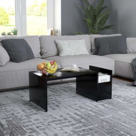 Coffee Table Black 35.4"x17.7"x13.8" Engineered Wood