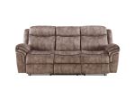 Zubaida Two Tone Chocolate Velvet 3PCS Recliner Living Room Set