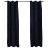 Blackout Curtains with Rings 2 pcs Black 37"x84" Velvet
