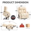 Dual Motor Infinite Position Up to 350 LBS Leatheraire Power Lift Recliner Chair