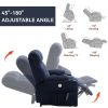 Blue Dual Motor Infinite Position Up to 350 LBS Chenille Power Lift Recliner Chair