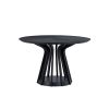 47.24 Inch Saving Place Table,Wooden Dining Table for 4 Persons,Modern Design Round Kitchen Table with Sturdy Pedestal for Living Room,Apartment