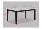 1pc Transitional Dining Rectangular Table Faux White Marble Table Top Black Base Wooden Stone Dining Room Furniture