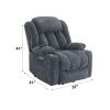 Omarion Blue Chenille Power Motion Recliner with Lift, Heating & Massage Function