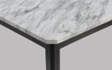 1pc Transitional Dining Rectangular Table Faux White Marble Table Top Black Base Wooden Stone Dining Room Furniture
