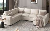 U_Style Sectional Sleeper Sofa with Pull-out Bed and Lounge Chair, USB and Type-C Interfaces, Suitable for Living Room, Office, and Spacious Spaces