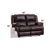 Zuriel Brown Synthetic Leather 3PCS Recliner Living Room Set (Sofa, Loveseat, Chair)