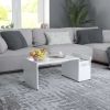 Coffee Table White 35.4"x17.7"x13.8" Engineered Wood