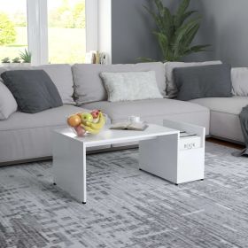 Coffee Table White 35.4"x17.7"x13.8" Engineered Wood