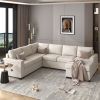 U_Style Sectional Sleeper Sofa with Pull-out Bed and Lounge Chair, USB and Type-C Interfaces, Suitable for Living Room, Office, and Spacious Spaces
