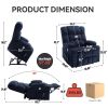 Blue Dual Motor Infinite Position Up to 350 LBS Chenille Power Lift Recliner Chair