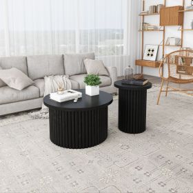 Coffee Table Set of 2 ,Round Coffee Table,Modern Side Tables Accent End Table for Living Room ,Apartment (Color: as Pic)