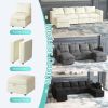 Modular Sectional Sofa with Storage, 109'' L-Shaped Upholstered Couch with Hidden Compartments, Wooden Frame and Polyester Fabric, Space-Saving D