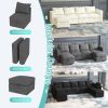Modular Sectional Sofa with Storage, 109'' L-Shaped Upholstered Couch with Hidden Compartments, Wooden Frame and Polyester Fabric, Space-Saving D