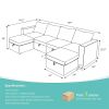 Modular Sectional Sofa with Storage, 109'' L-Shaped Upholstered Couch with Hidden Compartments, Wooden Frame and Polyester Fabric, Space-Saving D