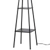 69" Metal Etagere Floor Lamp;  Charcoal Finish